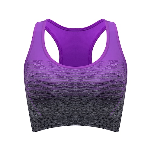 Damen BH-Oberteil Unterwäsche BH-Top Bequem Atmungsaktiv Stoßfest Herausnehmbare Polsterung Drahtlos Ombre Sport Sportkleidung Rosa Rote Yoga Fitness Leger Image