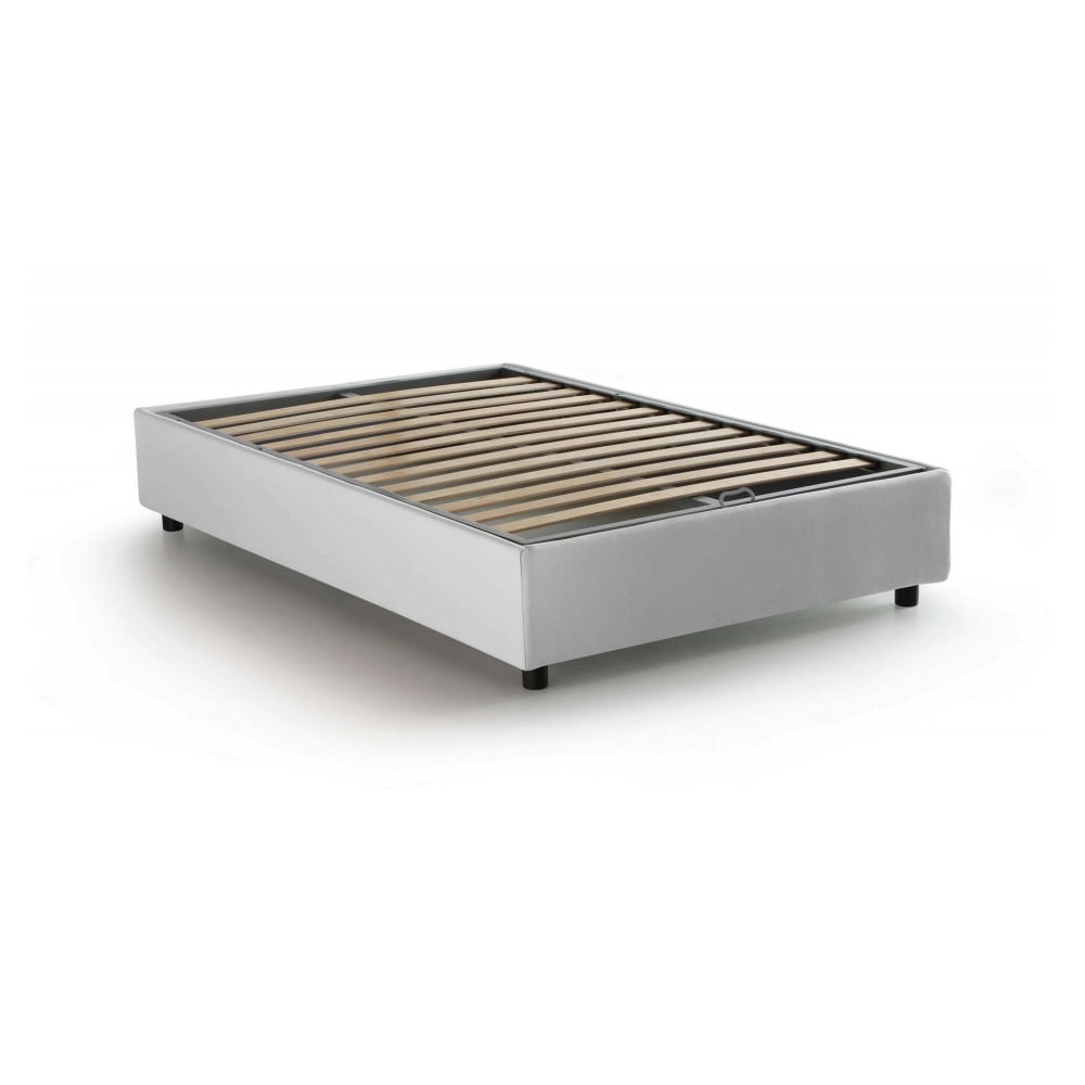 Lit demi-carré en tissu blanc 120x190 cm