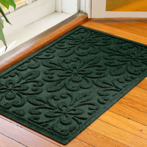 Fleur Medallion Doormat 35 x 23, 35 x 23, Dark Green