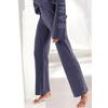 Strickhose ELBSAND, Damen, Gr. 48/50, N-Gr, blau (blau meliert), Feinstrick, Obermaterial: 50% Viskose (LENZING), 50% Polyester, unifarben, meliert, casual, bequem, Hosen, aus hochwertigen Strick