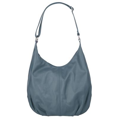 Shopper CLUTY, Damen, Gr. B/H/T: 31cm x 28cm x 7cm onesize, blau, Leder, unifarben, leicht glänzend, Taschen, echt Leder, Made in Italy Image