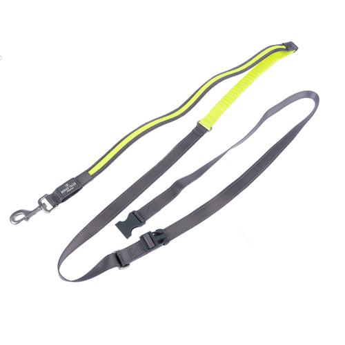 Nomad Tales Spirit USB LED Joggingleine neongelb & grau 25mm breit, 180-250cm lang Hund