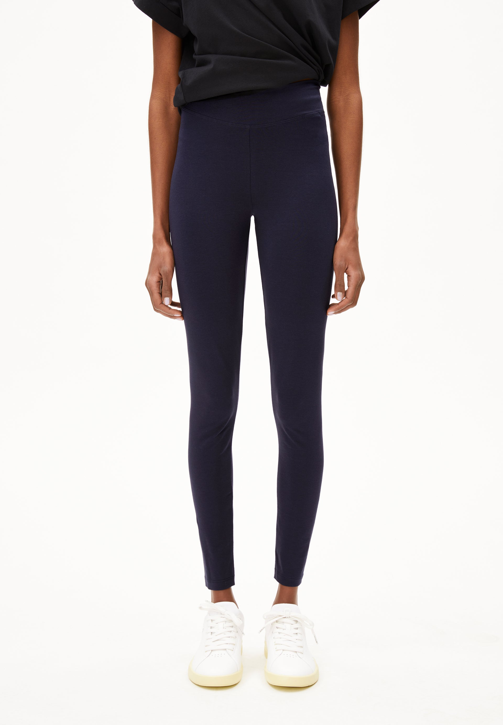 FARIBAA | Leggings aus Bio-Baumwoll Mix - blau (M)