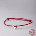 La Monada Cuore Filo Rosso Per La Mano Bracciale In Argento Sterling 925 Filo Rosso Corda Braccialetti Per Le Donne Argento 925 Verde