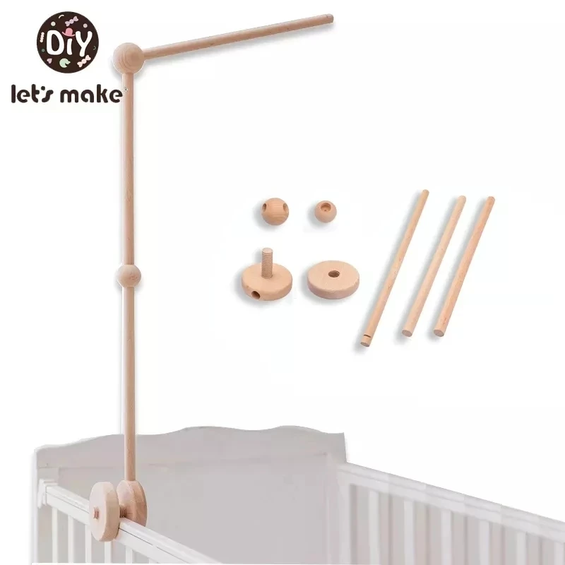 Lassen sie Machen Baby Holz Bett Glocke Halterung Mobile Hängen Rasseln Spielzeug Aufhänger Baby Krippe Mobile Bett Glocke Holz Spielzeug Halter arm Halterung