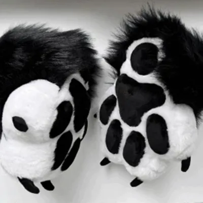 Neue schwarz weiß Beast Fursuit Cosplay Beast Claw Hand Fuß Nägel Abdeckungen Kostüm Zubehör Nach Maß Image