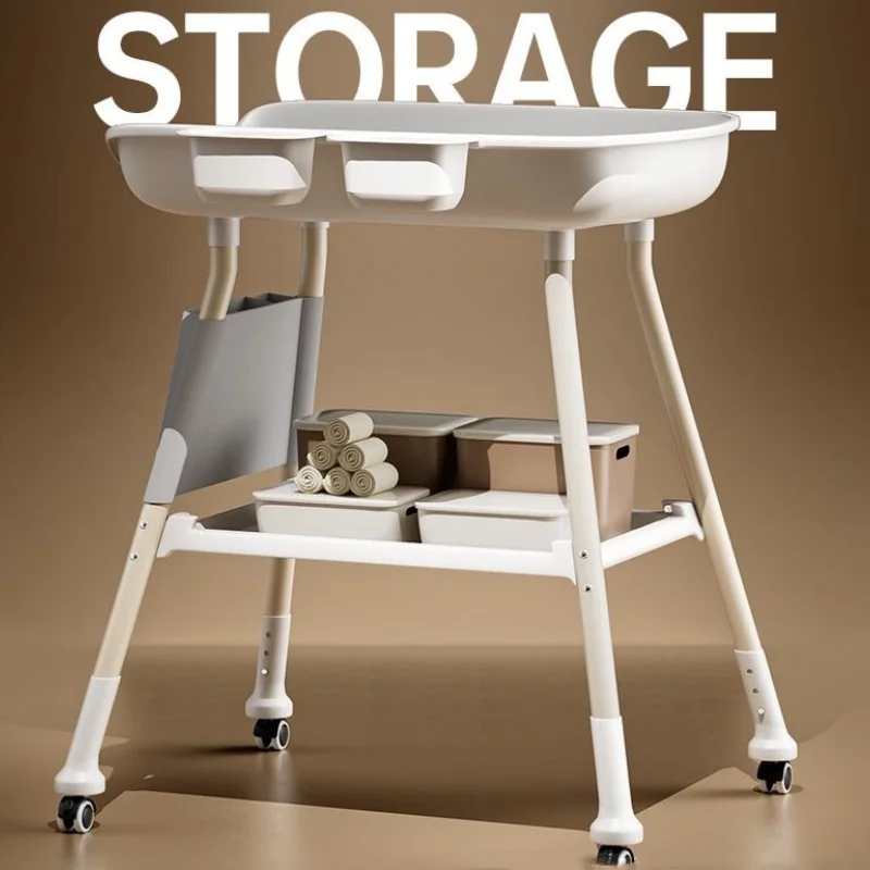6-12 Monate Neugeborenen-Wickeltisch Multifunktionaler Baby-Pflegetisch mit Höhenverstellung Baby-Badetisch Image