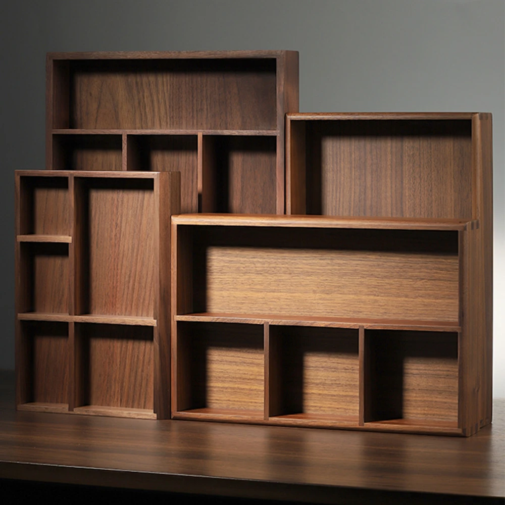 Aufbewahrungsbox aus schwarzem Walnussholz, chinesischer Teetisch, Wohnzimmer, Büro, Desktop, Schlüssel, Schmuck, Massivholz, Tee-Set, Aufbewahrungsbox