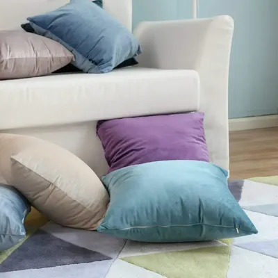 Himmelblau weiche Kissen bezug ins Sofa werfen Kissen bezug Wohnkultur Wohnzimmer Samt Kissen bezug Image