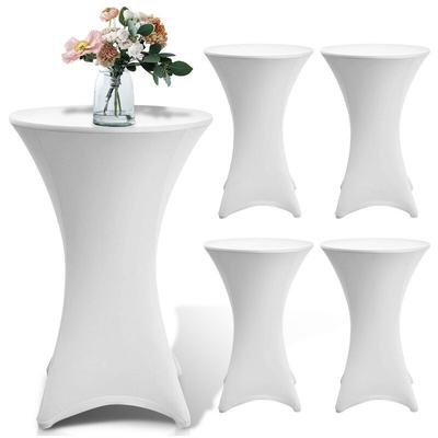 4x Stehtischhusse Stretch Stehtisch Hussen Tisch Husse Bistrotisch Weiß ø 60cm - Tolletour