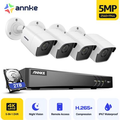 Annke - berwachungskamera Set,4×5MP Kameras 8 Kanäle dvr Videoüberwachungs Set