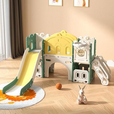Dans Les Nuages - 6-in-1-Spielplatz, mit Rutsche, Basketballkorb, Kletterleiter, Tunnel, aus pe hd, Image