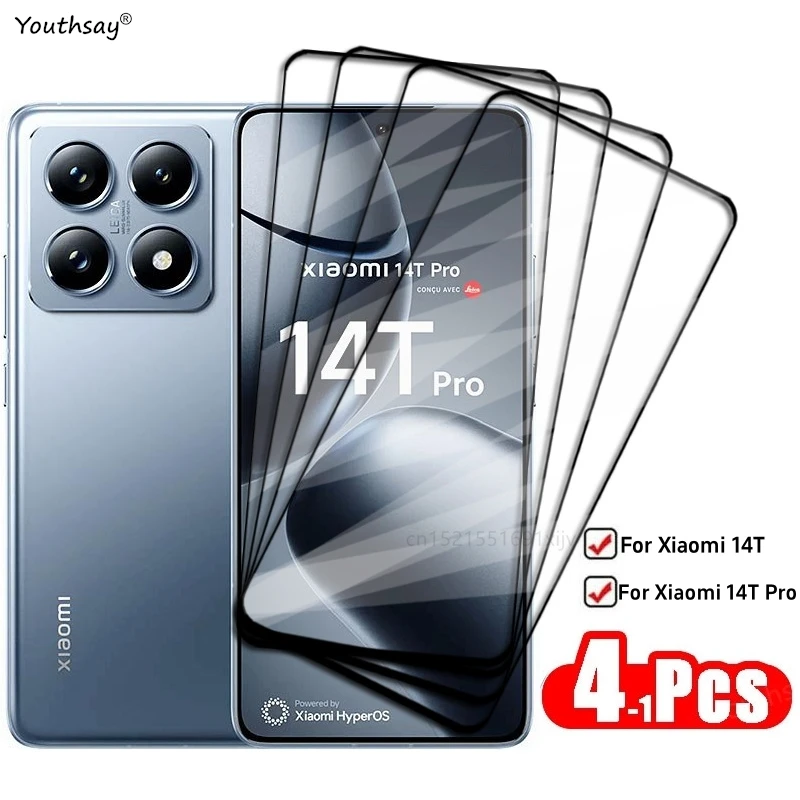 4-1Pcs Für Xiaomi 14T Pro Gehärtetem Glas Bildschirm Glas Für Xiaomi 14T Screen Protector HD Ptotective telefon Film Für Xiaomi 14T