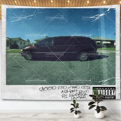 Good Kid M.A.A.D City Poster Wall Hanging Tapestry Kendrick Lamar Music Ablum Cover Tapestrys Room