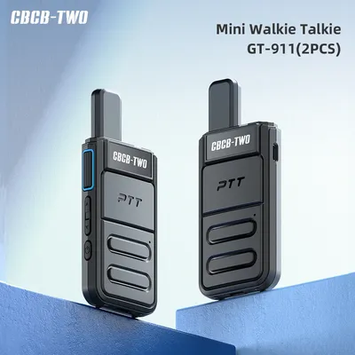 CBCBTWO GT-911 Mini Walkie Talkie Portable Ultra-thin PMR/FRS License-free Two Way Radio Type C Charging 2PCS for restaurants