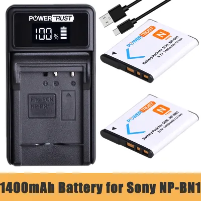 1400mAh NP-BN1 NPBN1 Battery and LED USB Charger for Sony Cyber-shot DSC-QX10 QX100 QX10 T99 T110 WX5 TX5 TX7 TX9 W390 W380 W350