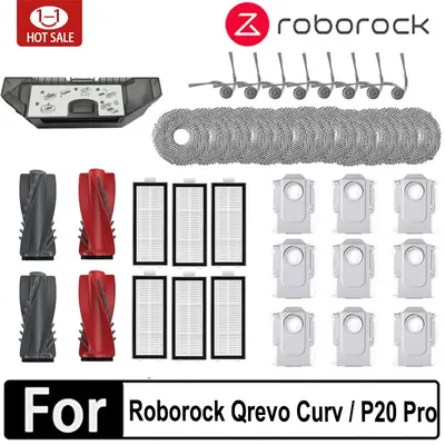 Roborock Qrevo Curv / P20 Pro Accessories Main Roller Side Brush Hepa Filter Mop Cloth Dust Bag