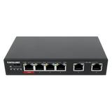 6-Port Fast Ethernet Switch with 4 PoE+ Ports | 65W PoE extend mode VLAN Fanless | NDAA-compliant