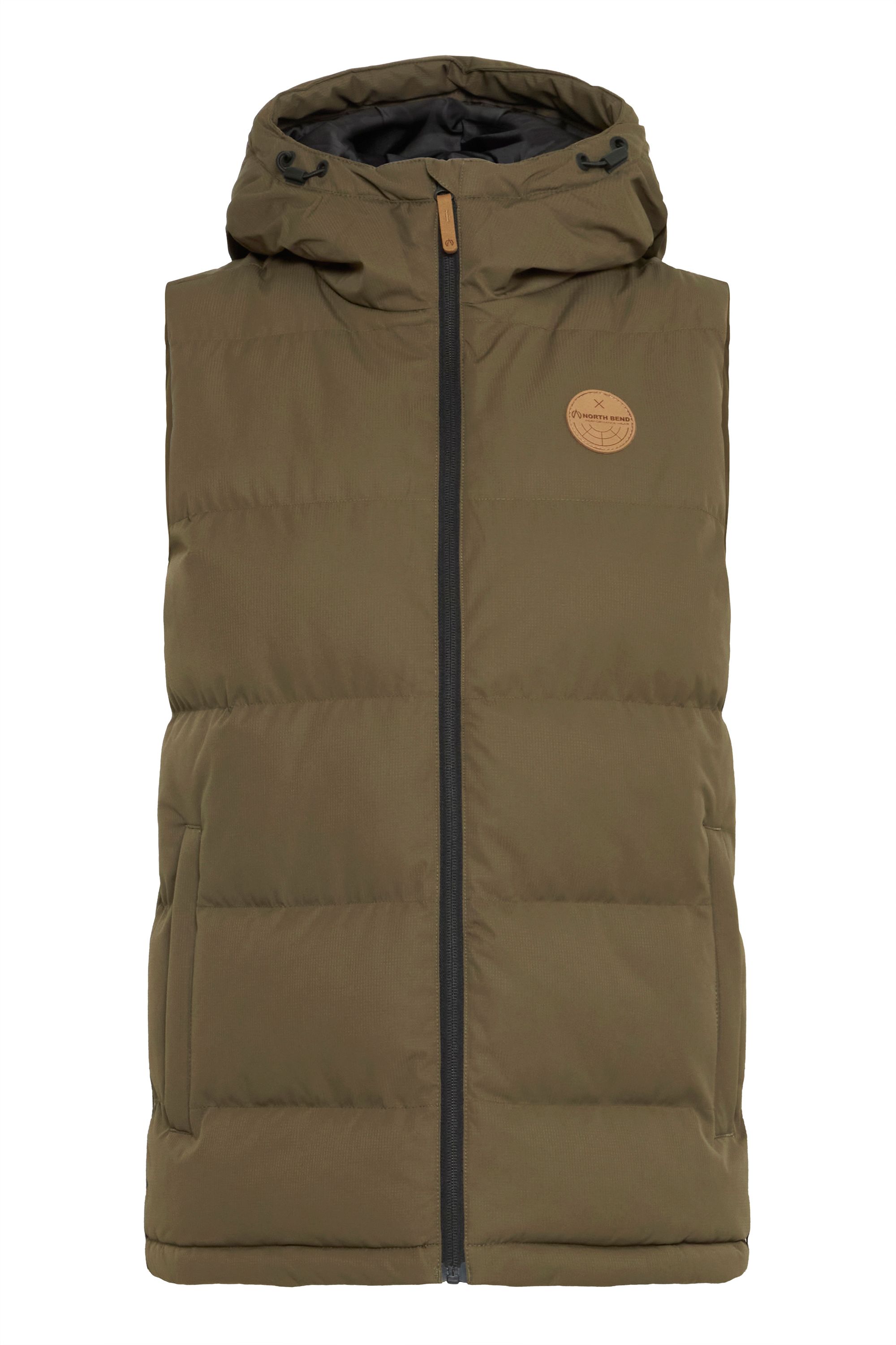 Steppweste NORTH BEND "Steppweste NBElena W", Damen, Gr. 36, grün (tarmac), Obermaterial: 100% Polyester PES., unifarben, regular fit, Westen Steppweste