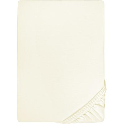 Spannbettlaken BIBERNA "Thea", beige (perlmutt), B:140-160cm L:200-220cm, Jersey-Elasthan, Obermaterial: 97% Baumwolle, 3% Elasthan, Laken, aus Baumwolle, für Matratzen bis 25 cm Höhe, Bettlaken, Spannbetttuch Image