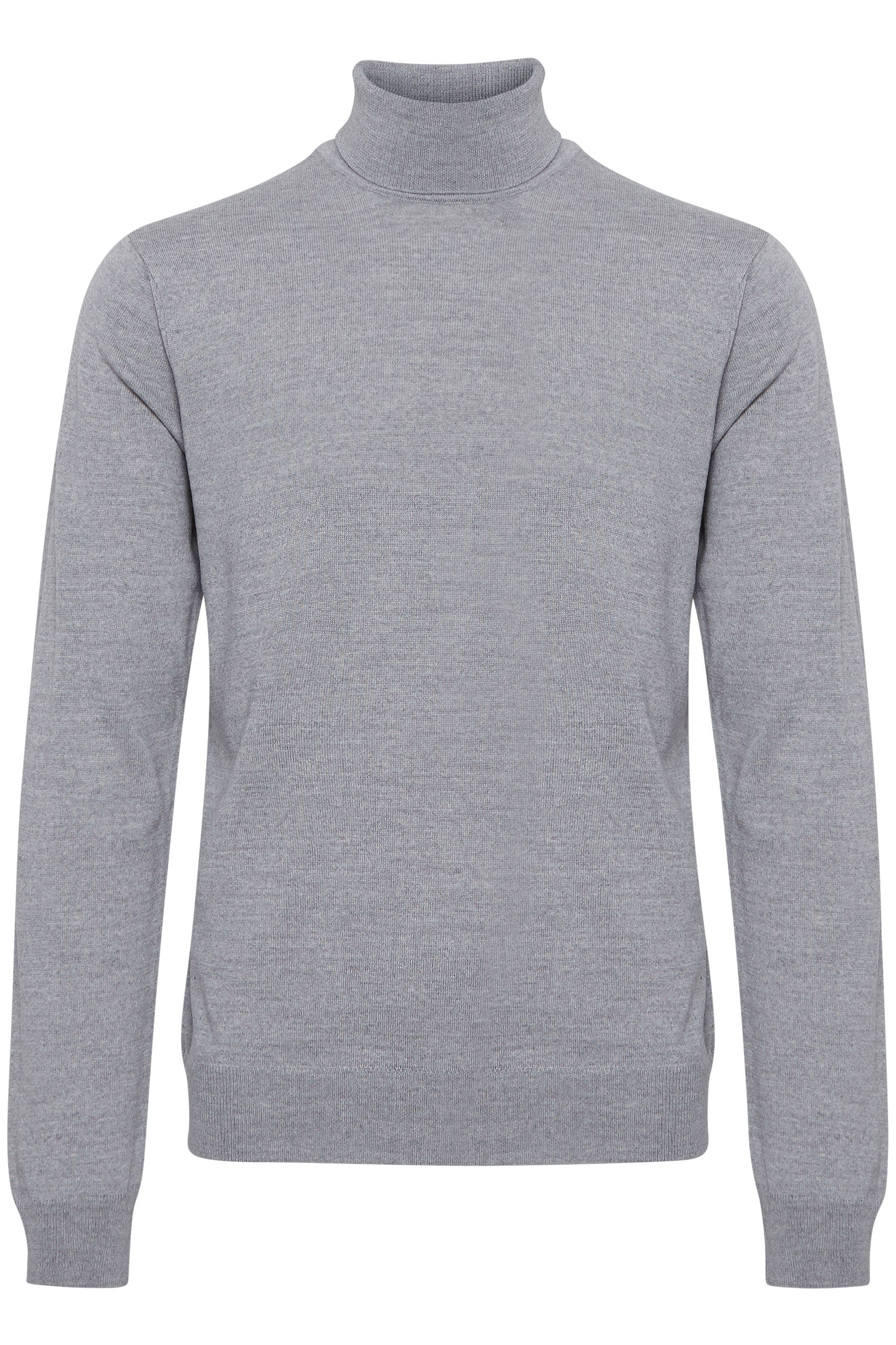 Strickfleece-Pullover CASUAL FRIDAY "Strickpullover CFKonrad", Herren, Gr. S, grau (light grau melange), Obermaterial: 50% Wolle WO. 50% Polyacryl PAN., Pullover
