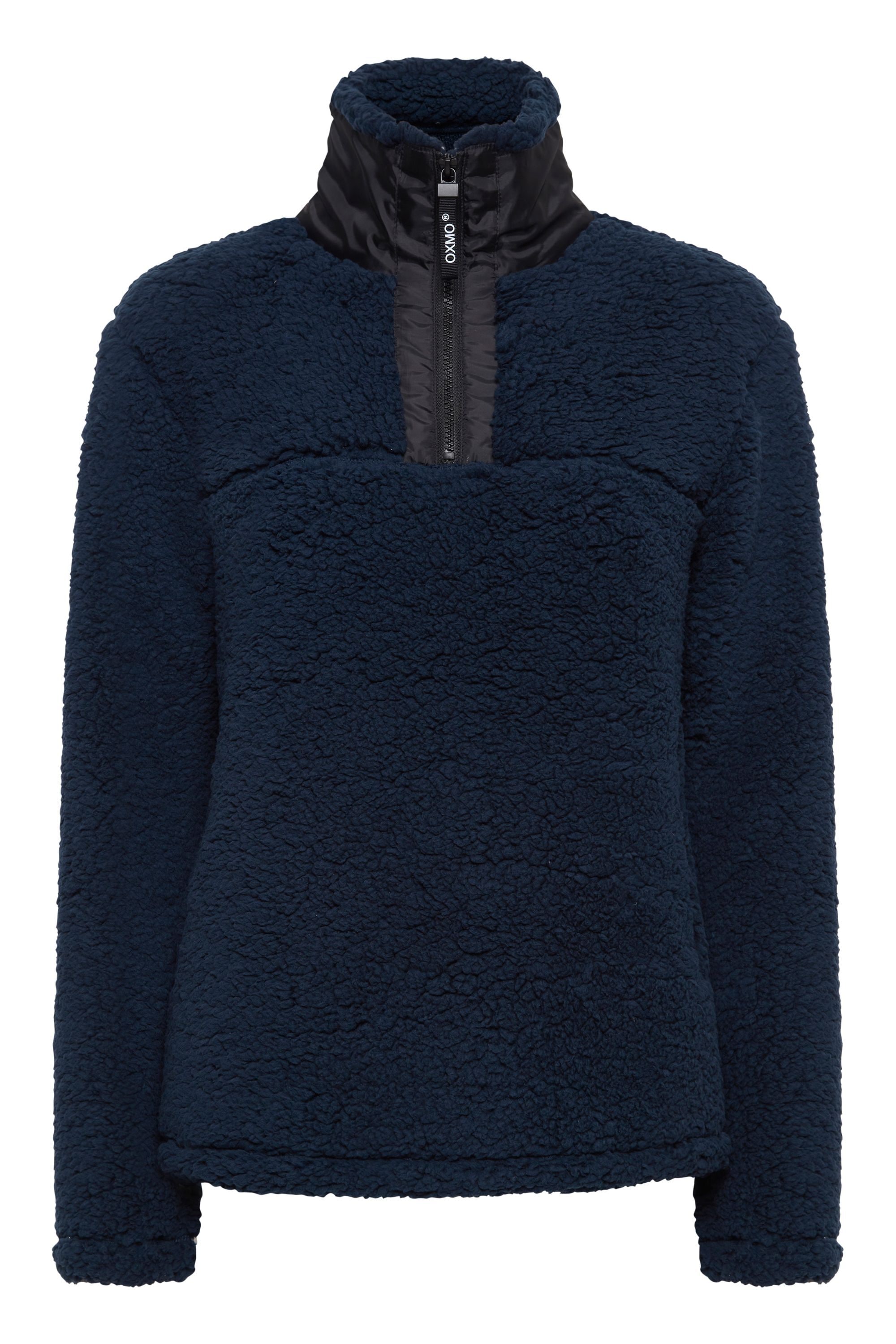 Sweater OXMO "Troyer OXElina", Damen, Gr. M, blau (total eclipse), Obermaterial: 100% Polyester PES., Pullover Sweater