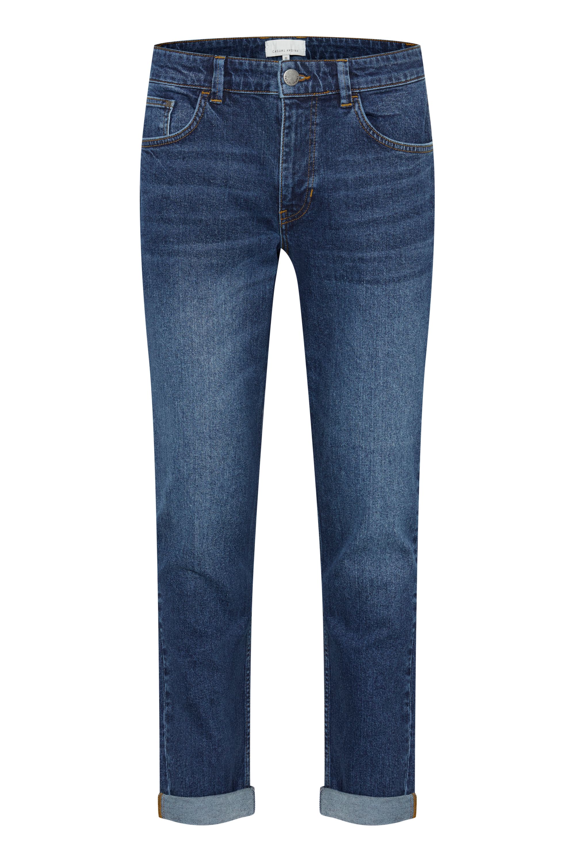 Comfort-fit-Jeans CASUAL FRIDAY "Comfort-fit-Jeans CFKarup", Herren, Gr. 30, Länge 32, blau (denim mid blau), Obermaterial: 66% Baumwolle CO. 33% Baumwolle CO recyc.. 1% Elasthan EL., Hosen
