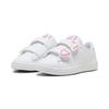 Sneaker PUMA "PUMA Smash 3.0 Badges Sneakers Mädchen", Kinder, Gr. 34.5, weiß (weiß magic rose lila frost pink lila), Obermaterial: Synthetik, Textil; Futter: Textil; Laufsohle: Gummi, Schuhe