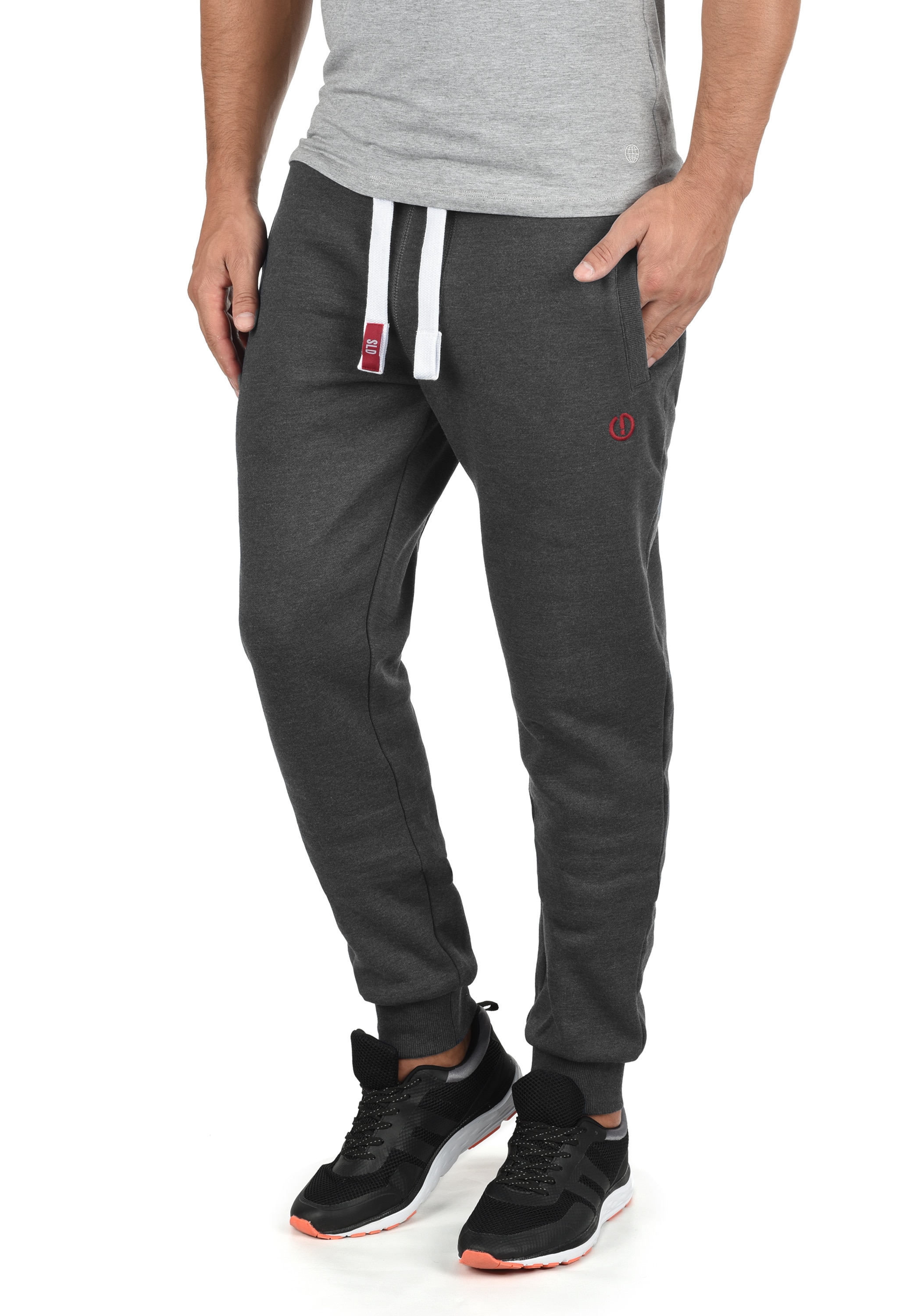 Jogginghose SOLID "Jogginghose SDBenn", Herren, Gr. XL, N-Gr, grau (med grau m), Obermaterial: 50% Baumwolle CO. 50% Polyester PES., Hosen Jogginghose