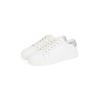 Plateausneaker CALVIN KLEIN JEANS "CLASSIC CUPSOLE LOW OHB", Damen, Gr. 40, silber (weiß, silberfarben), Leder, Lederimitat, sportlich, Schuhe, Schnürschuh, Halbschuh, Freizeitschuh mit Kontrast an der Ferse