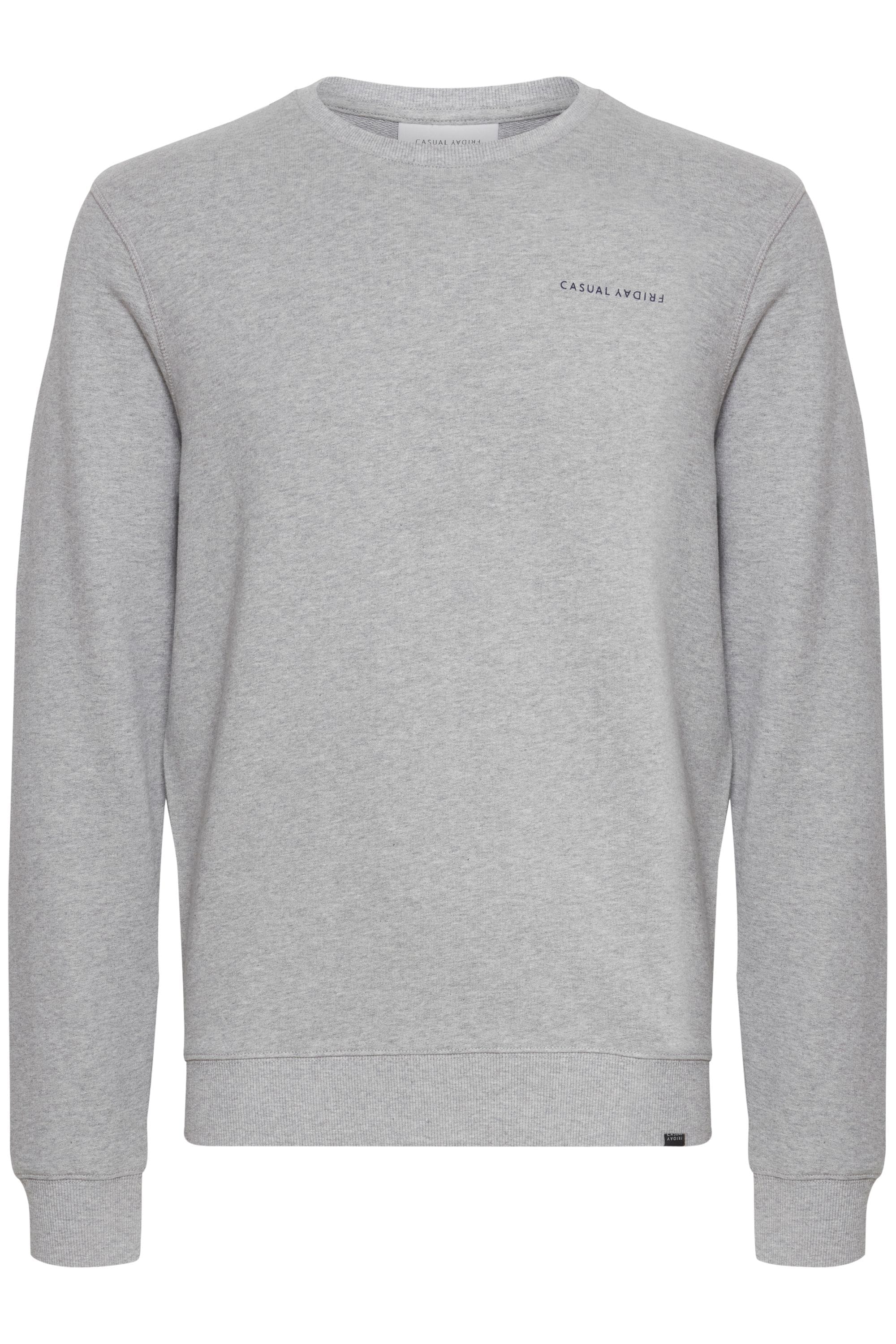 Longpullover CASUAL FRIDAY "Sweatshirtpullover CFSeverin", Herren, Gr. M, grau (light grau melange), Obermaterial: 100% Baumwolle CO., Sweatshirts Longpullover