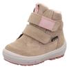Klettboot SUPERFIT "GROOVY WMS: mittel", Kinder, Gr. 29, bunt (hellbeige, rosa), Veloursleder, Textil, sportlich, Schuhe, Winterstiefel mit zwei Klettverschlüssen, Größenschablone zum Download