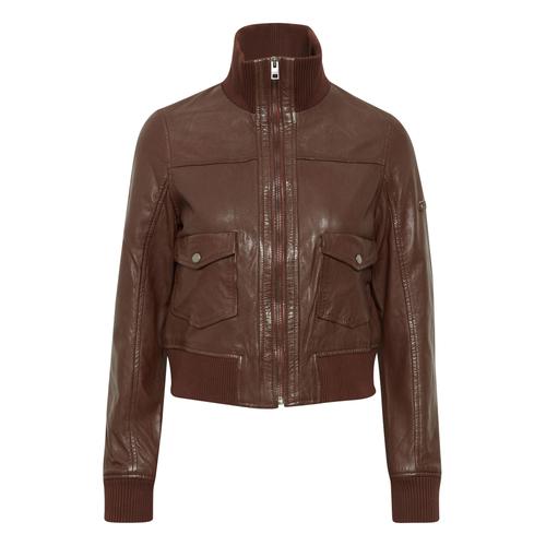 Lederjacke OXMO ""Lederjacke OXDenny"" Gr. 42, braun (chestnut) Damen Jacken