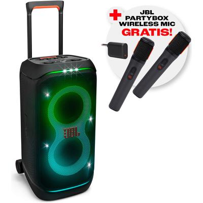 JBL Party-Lautsprecher "JBL Set: PartyBox Stage 320 + Gratis-Mikrofon-Set (UVP 129,99€)", schwarz, B:39cm H:43cm T:73cm, Lautsprecher Image
