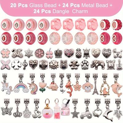 TEMU Diy Charm Bracelet Making Kit, 75pcs Jewelry Making Supplies With Snake Chain, Charm Beads For Bracelet Jewelry Making Crafts, Jewelry Making Charm Kit For Women Image
