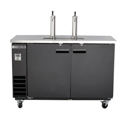 Maxx Cold MXBD60-2BHC 61 1/16" X-Series Kegerator Commercial Beer Dispenser w/ 2 Keg Capacity - 2 Columns, Black, 120v