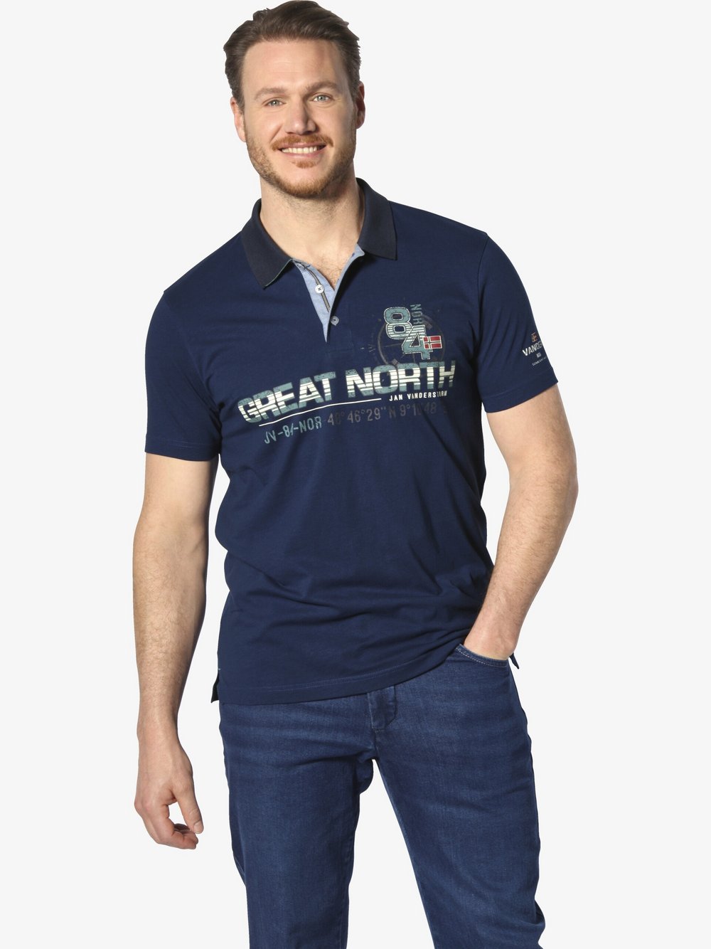 Jan Vanderstorm Poloshirt Herren royal, 5XL Image