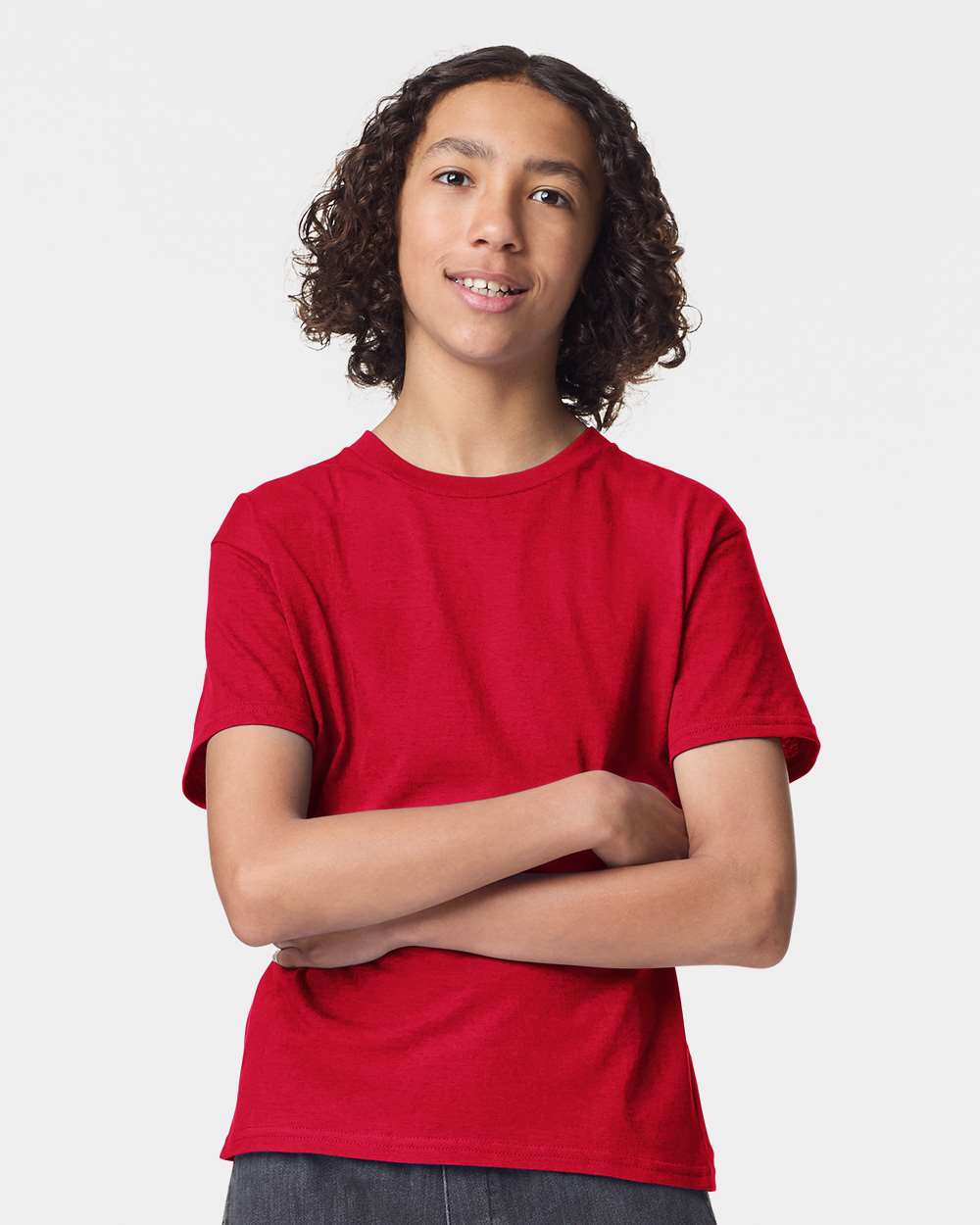 American Apparel 2001Y Youth Fine Jersey Top in Red size Large | combed ring spun cotton