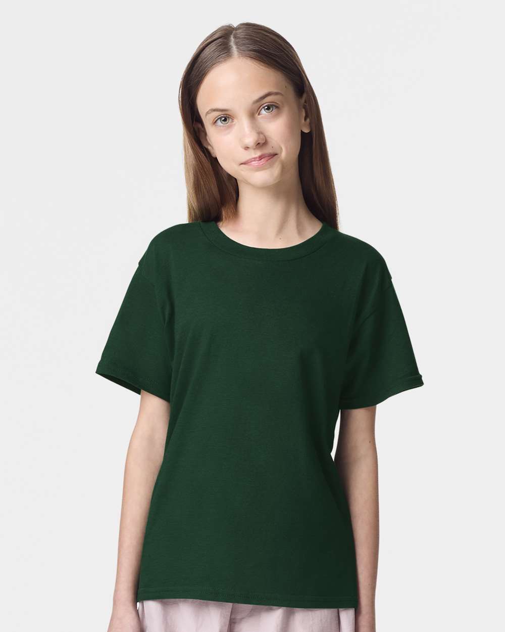 American Apparel 2001Y Youth Fine Jersey Top in Forest Green size Small | combed ring spun cotton