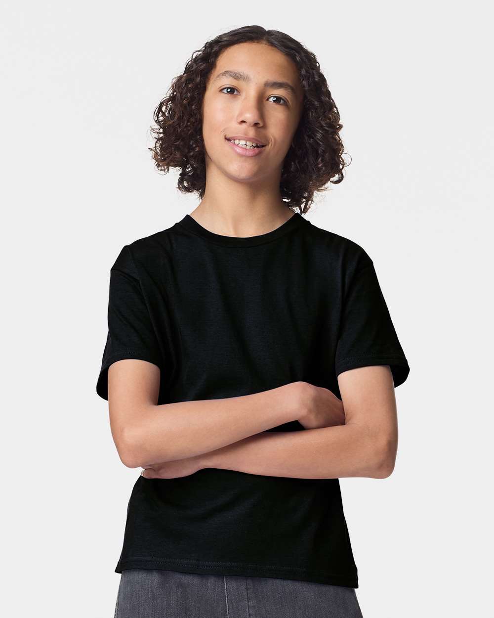 American Apparel 2001Y Youth Fine Jersey Top in Black size Large | combed ring spun cotton