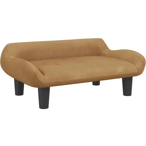 Hundebett Braun 70x40x24 cm Samt Vidaxl