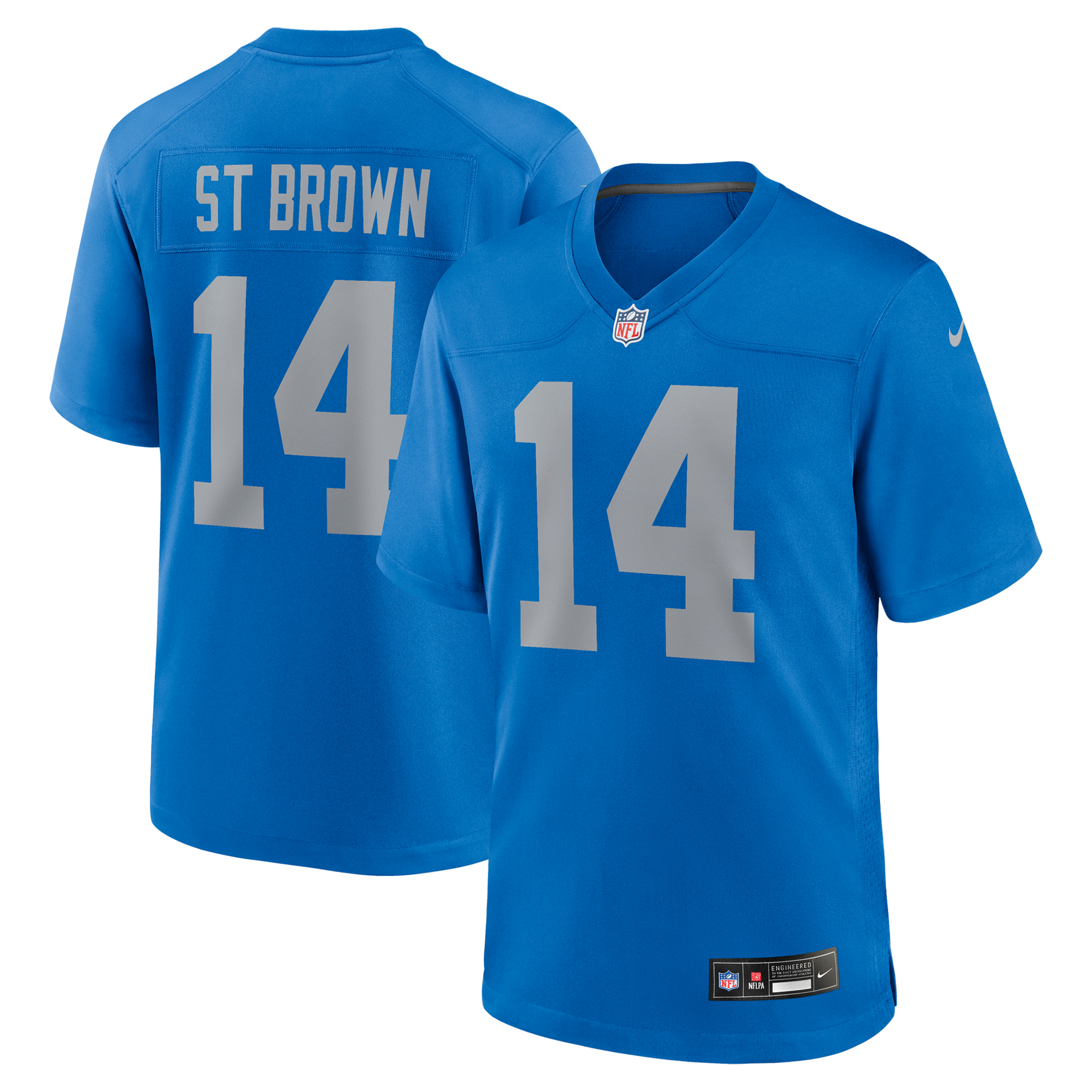 Detroit Lions Nike Game Throwback Ausweichtrikot - Blau - Amon-Ra St. Brown - Herren Image