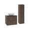 Set di mobili da bagno con lavabo effetto legno marrone e nero 60cm