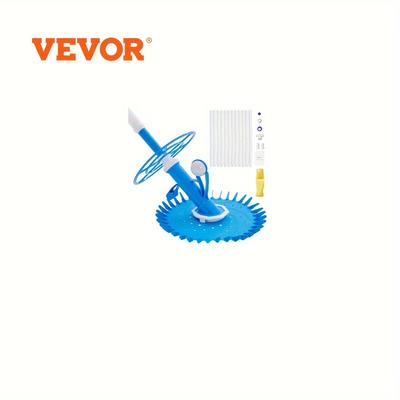 TEMU Vevor Automatic Suction Pool Cleaner, Pool Vacuum Cleaner With Extra Diaphragm, 10 X 32 In Hoses & 36-fin Disc, Side Climbing Pool Cleaners For Above-ground & In-ground Swimming Pool