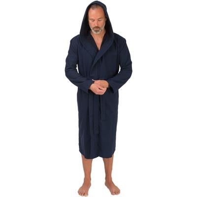Unisex-Bademantel WEWO FASHION "3901, ideal für Sauna & Spa, Hotelbademantel, Morgenmantel" Gr. L, blau (navy), L:120cm in Gr. L, Polycotton, Hausmäntel, leicht & saugfähig Image