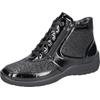 Schnürboots WALDLÄUFER "HESNA-Soft", Damen, Gr. 9 (43), schwarz, Lackleder, Textil, Nappaleder, klassisch, Schuhe, Bequemschuh, High Top Sneaker in Komfortweite H (=sehr weit)