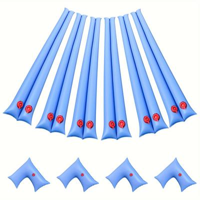 TEMU 8/10 Ft Pool Water Bags For Pool Cover Inground, Double Chamber Water Tubes Kit- Straight Tubes + Coner Tubes, Durable 0.4mm Pvc Water Weight Bags For Closing Kit, 10 Pack