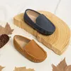 KIDSUN Frühling Kinder Schuhe Braun Gummi Sohle Weiche PU Leder Casual Schuhe Jungen Mädchen Loafer