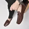 Hohe Qualität Aus Echtem Leder Männer Schuhe Weichen Mokassins Müßiggänger Mode Marke Luxus Männer Wohnungen Comfy Fahren Schuhe Große Größe 36-47