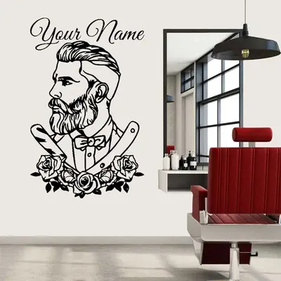 Benutzer definierte Friseur Shop Tattoo Hipster Aufkleber personal isierte Friseur Friseursalon Image